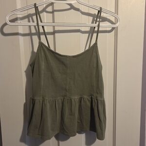 American Eagle Outfitters Olive Green Peplum Cami